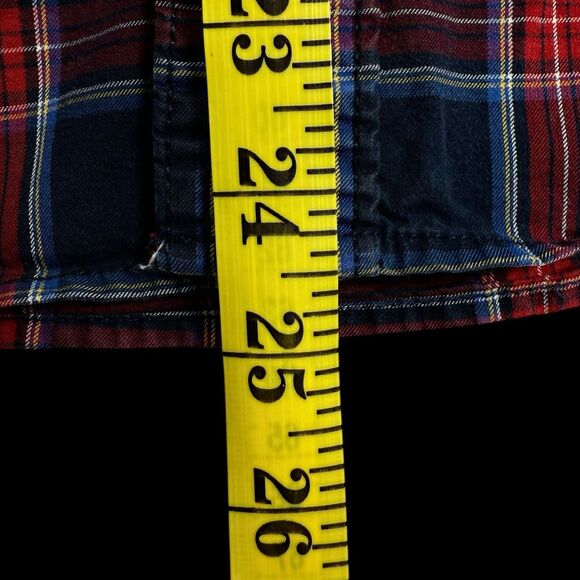 Abercrombie & Fitch Muscle Plaid Button Up Shirt Men's Medium M Red Blue - Picture 13 of 16